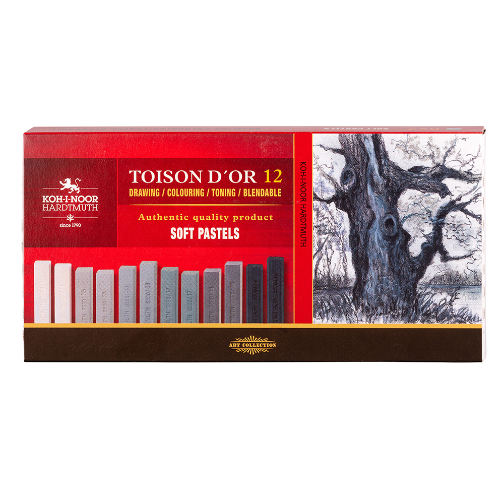 souprava pastelů prašných uměleckých 8592 šedé #36002