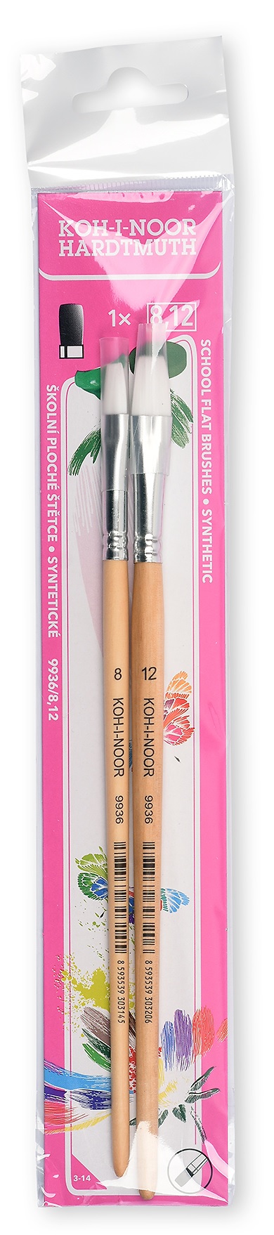 souprava štětců plochých syntetických 8+12 #109993