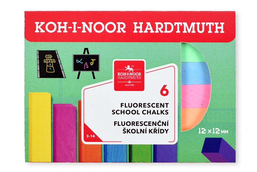 souprava křídy školní fluorescenční 6 #143579