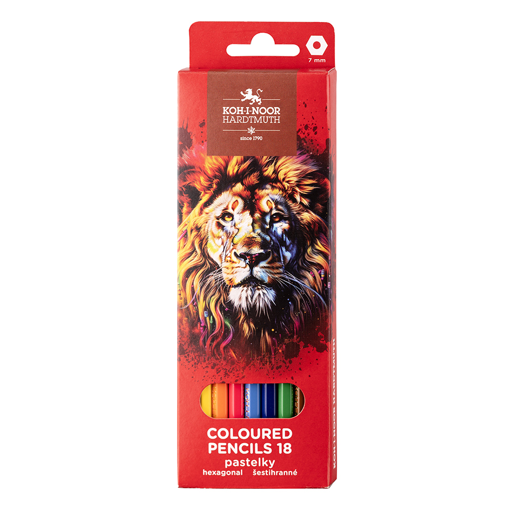 166059-3553018063ks souprava pastelek školních 3553 18 lev červený #166059