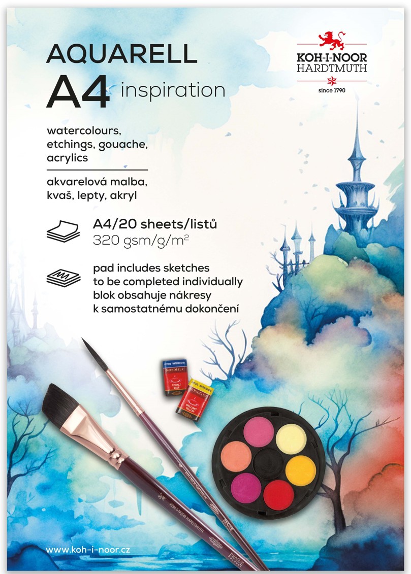 167813-9920015002sf blok AQUARELL A4 předtištěný #167813